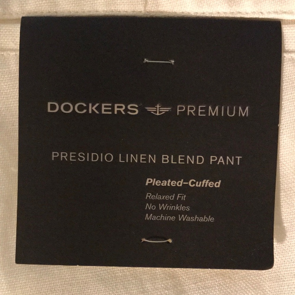 New Dockers Premium Presidio Linen Blend Off White Trouser Pants 33 x 32 - Picture 6 of 14